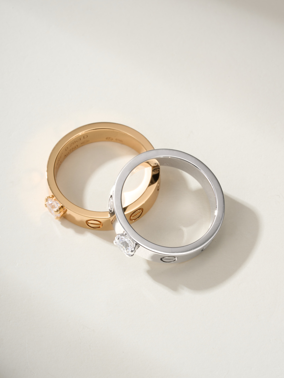 Cartier love wide version single diamond ring