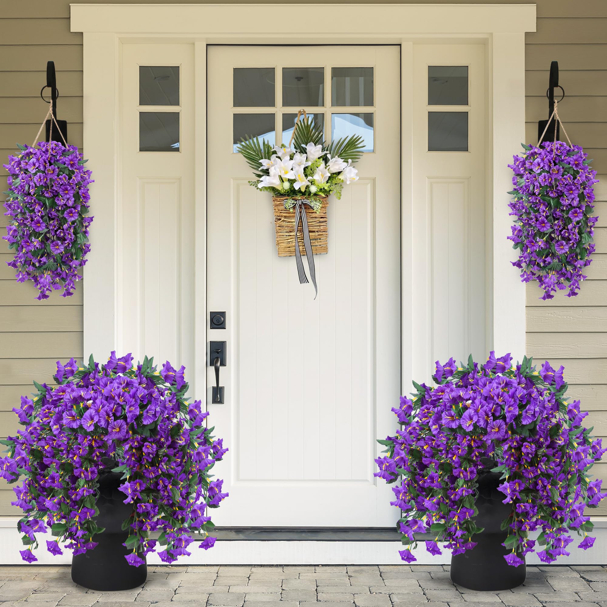 🔥Last Day 49% OFF🔥4PCS Faux Silk UV Resistant Realistic Morning Glory Trailing Vines