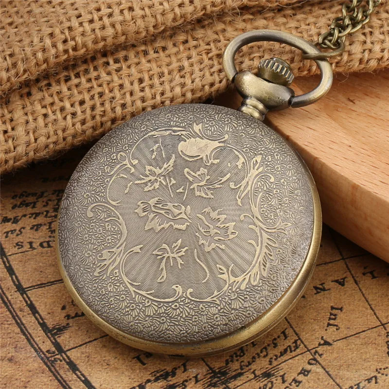 Antique Pocket Watch Half Hunter Retro Hollow Hexagon Grilles Men Women Quartz Analog Clock Sweater Chain Arabic Number Clock