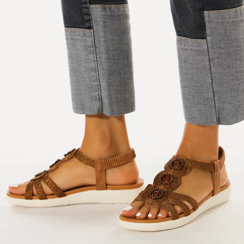 Lightweight Slip-On Embroidered Casual Elastic Fashion Sandals