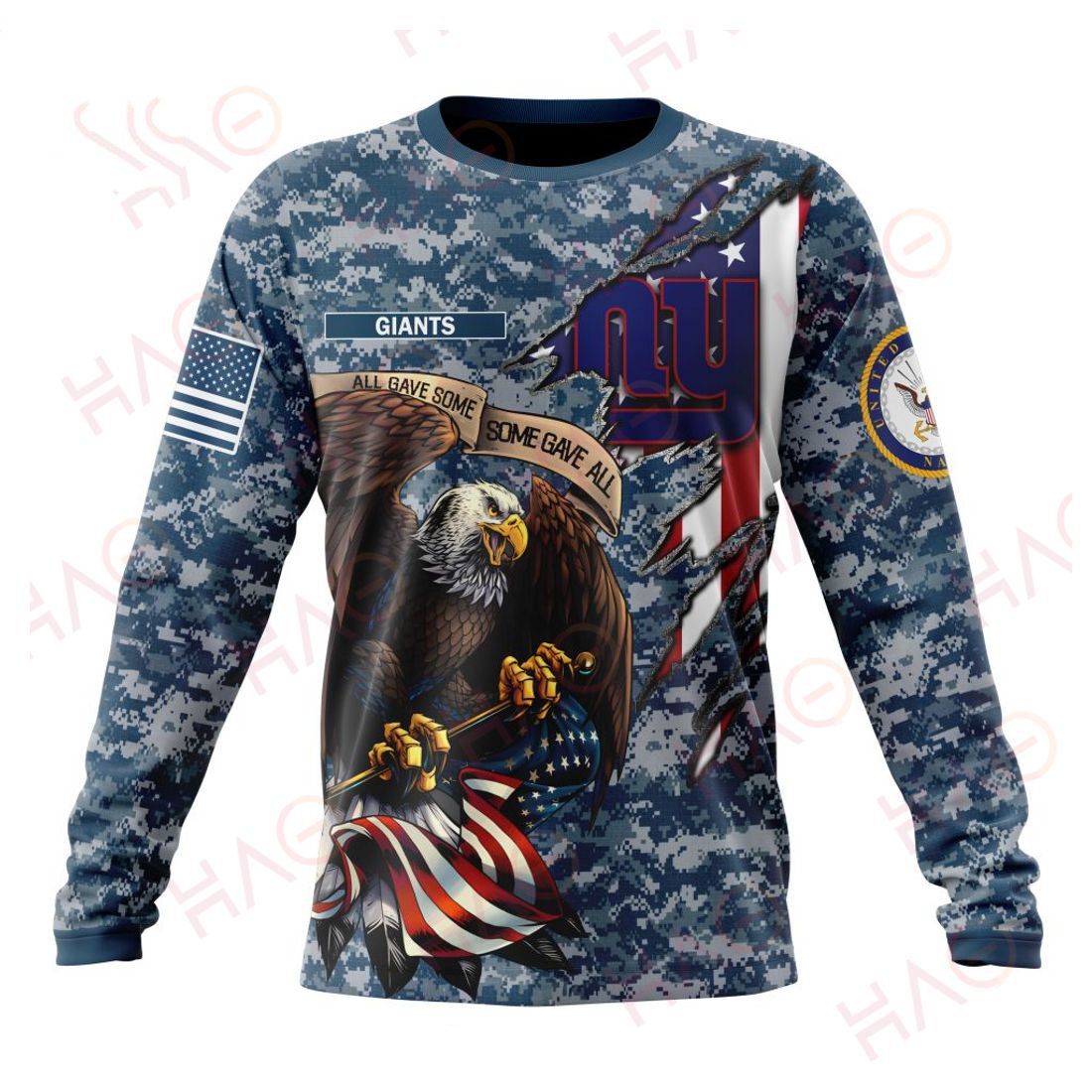NEW YORK GIANTS 3D HOODIE US NAVY VETERANS