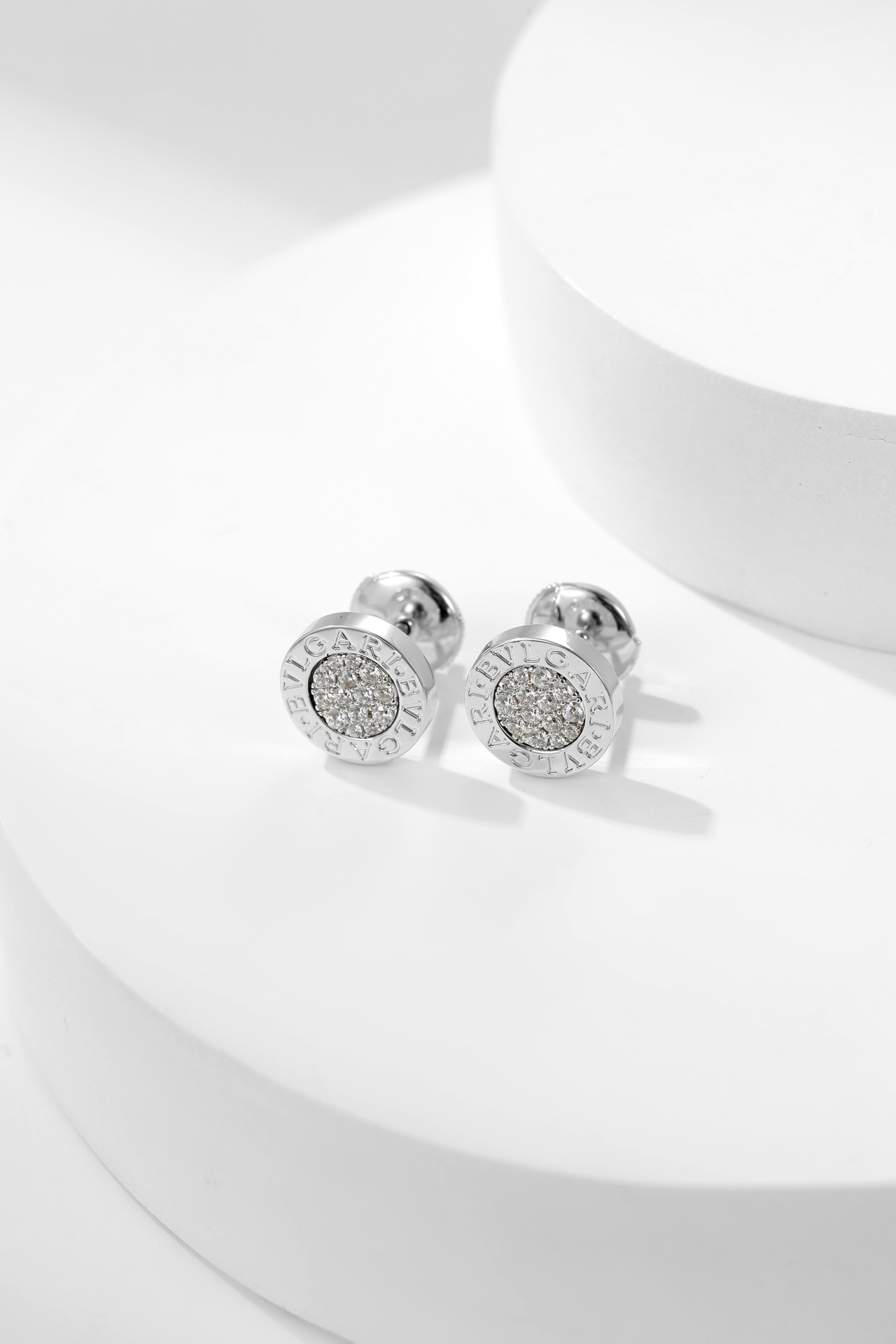 Bulgari Full Diamond Disc Earrings