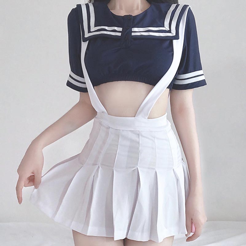 Sailor Collar Suspender Skirt Lingerie Set