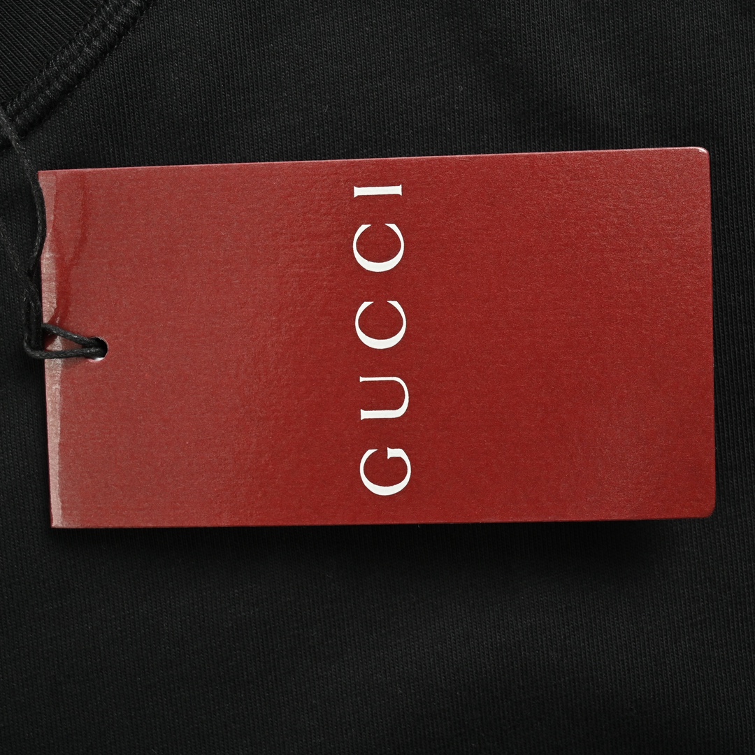 Gucci 24ss horizontal belt lettering print short sleeves