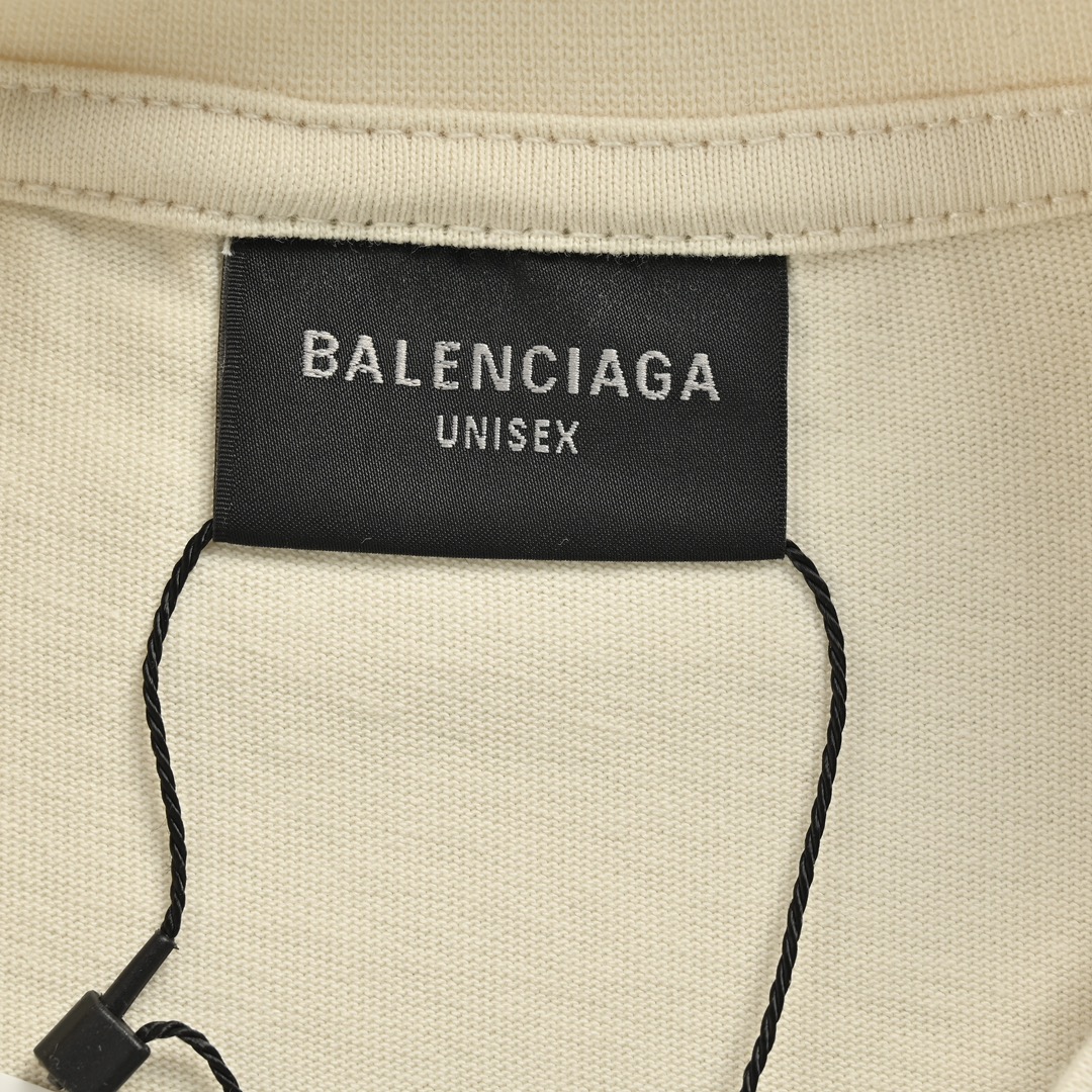 Balenciaga 24ss colorful letter foam print short sleeves