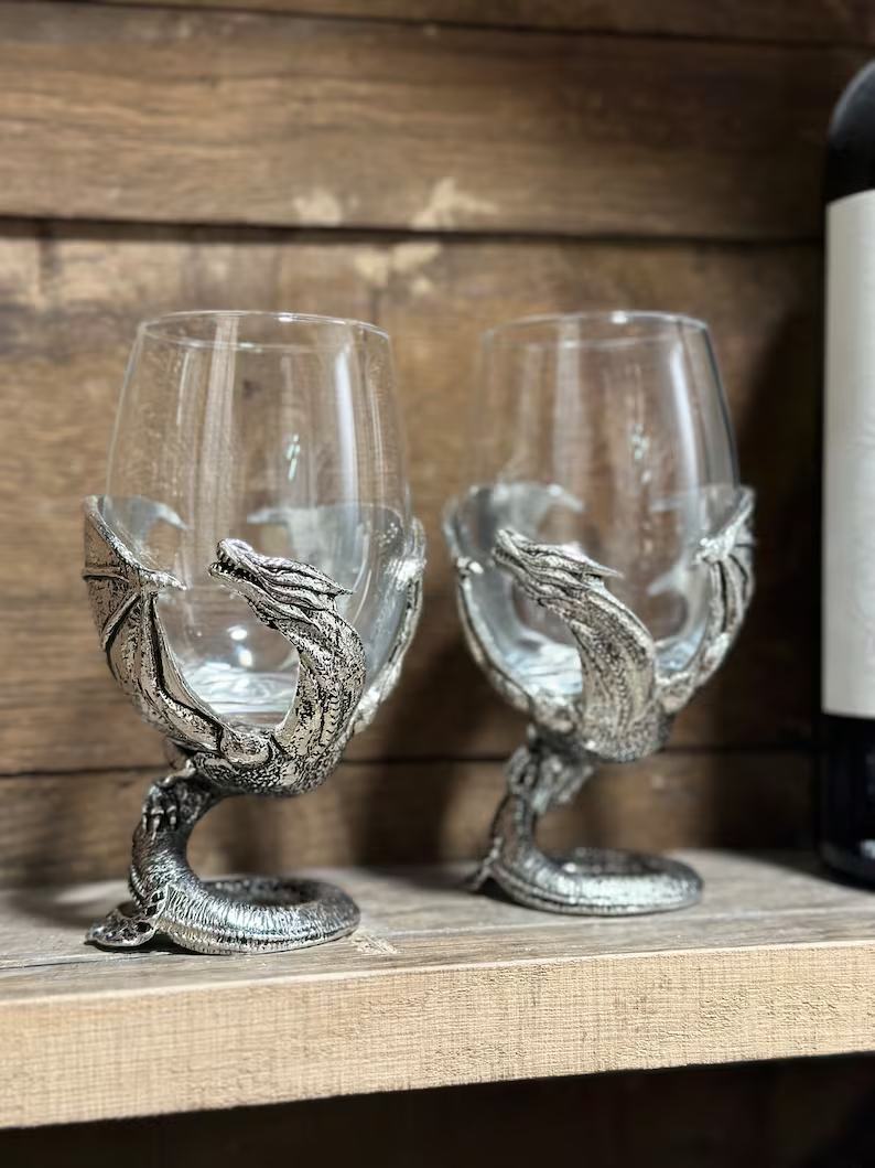 Awaken the Dragon – Handcrafted Pewter Dragon Wine Goblets