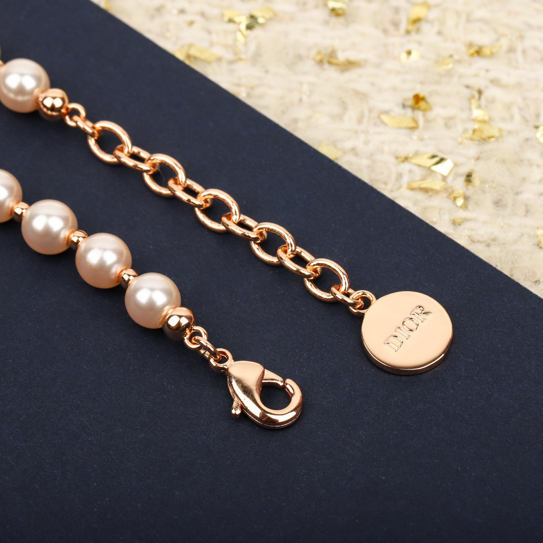 Dior Bee Pink Pearl Necklace