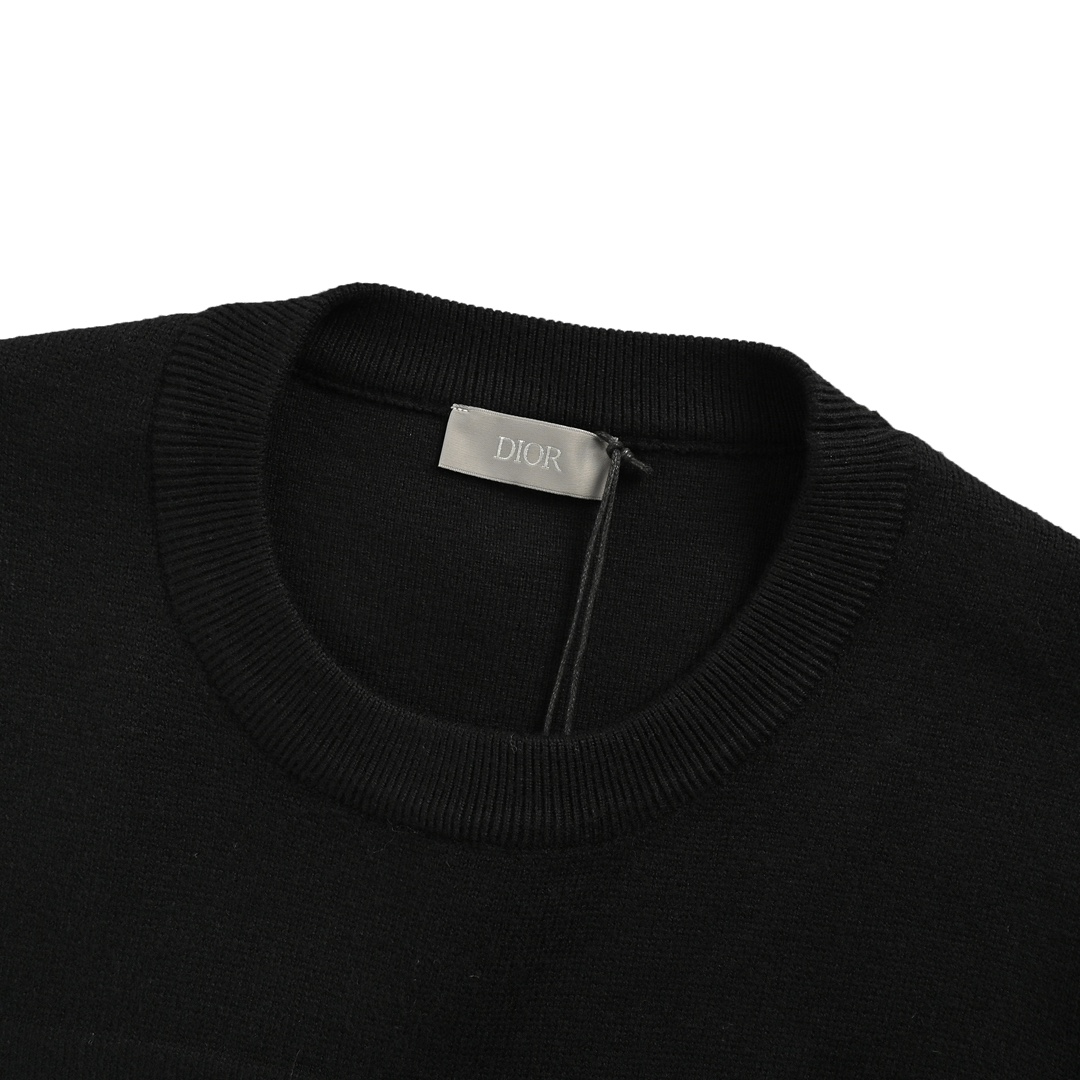 Dior 24Fw jacquard lettering crew neck sweater