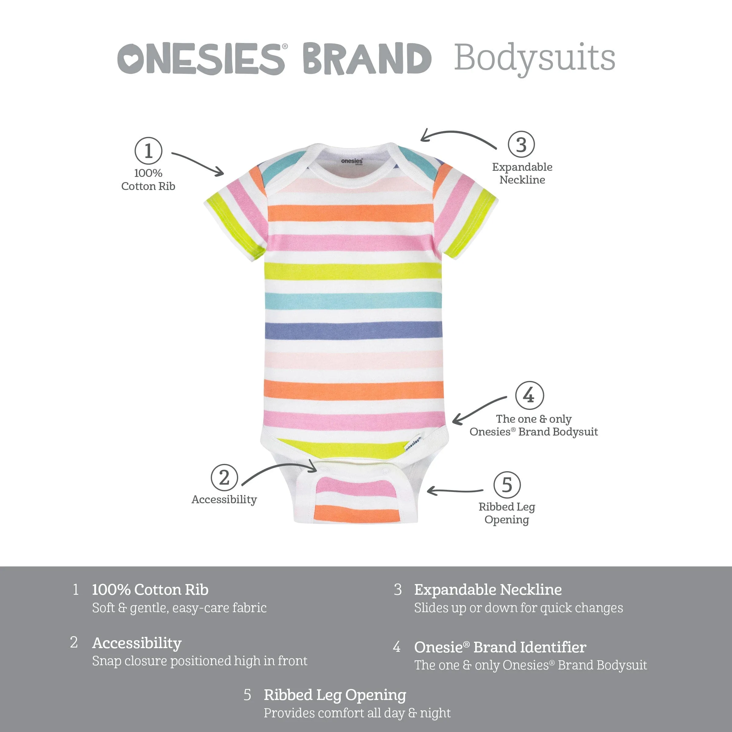 6-Piece Baby Girls Unicorn Onesies Brand Bodysuits & Pants Set