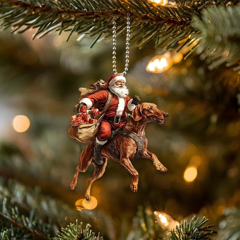 Santa and Animal Ornament
