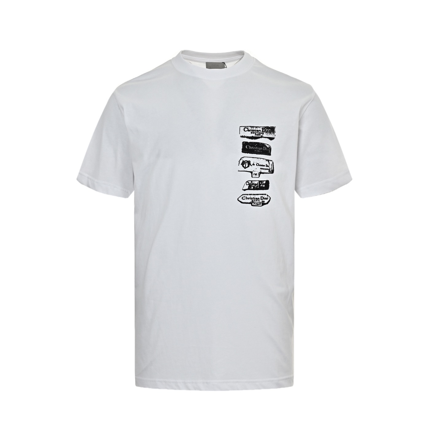 Dior 25ss flocked logo short-sleeved shirt