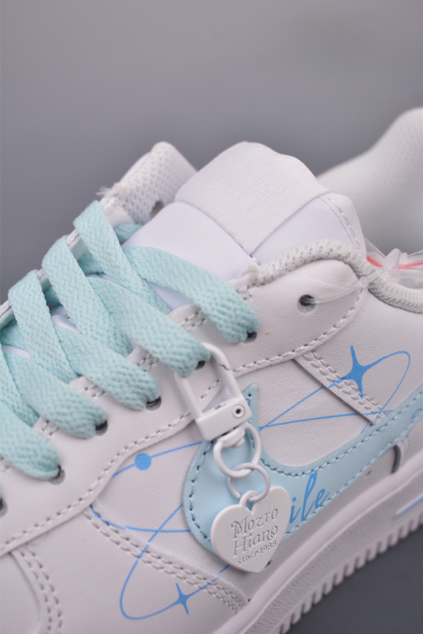 Nike Air Force 1 Low Low-top Sneakers White and Blue Spray Painted Graffiti CW2288-111