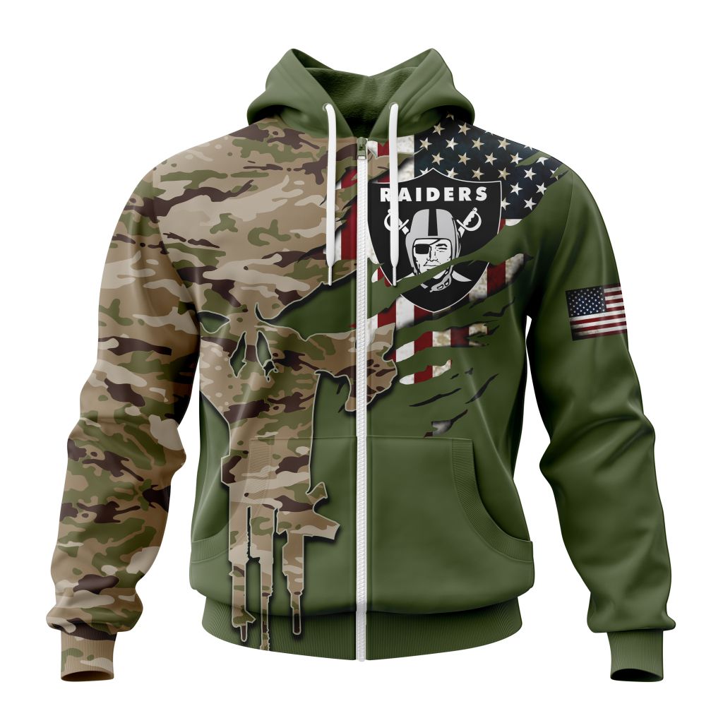 LAS VEGAS RAIDERS 3D HOODIE VETERANS DAY