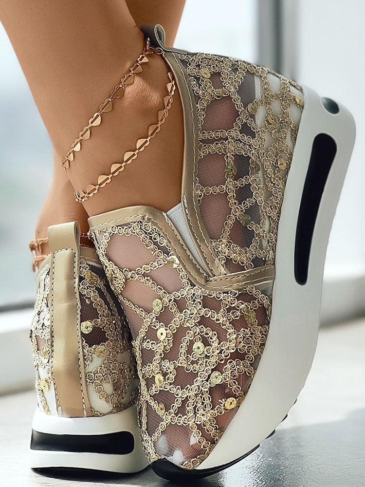 Sequin Slip On Muffin Sneakers
