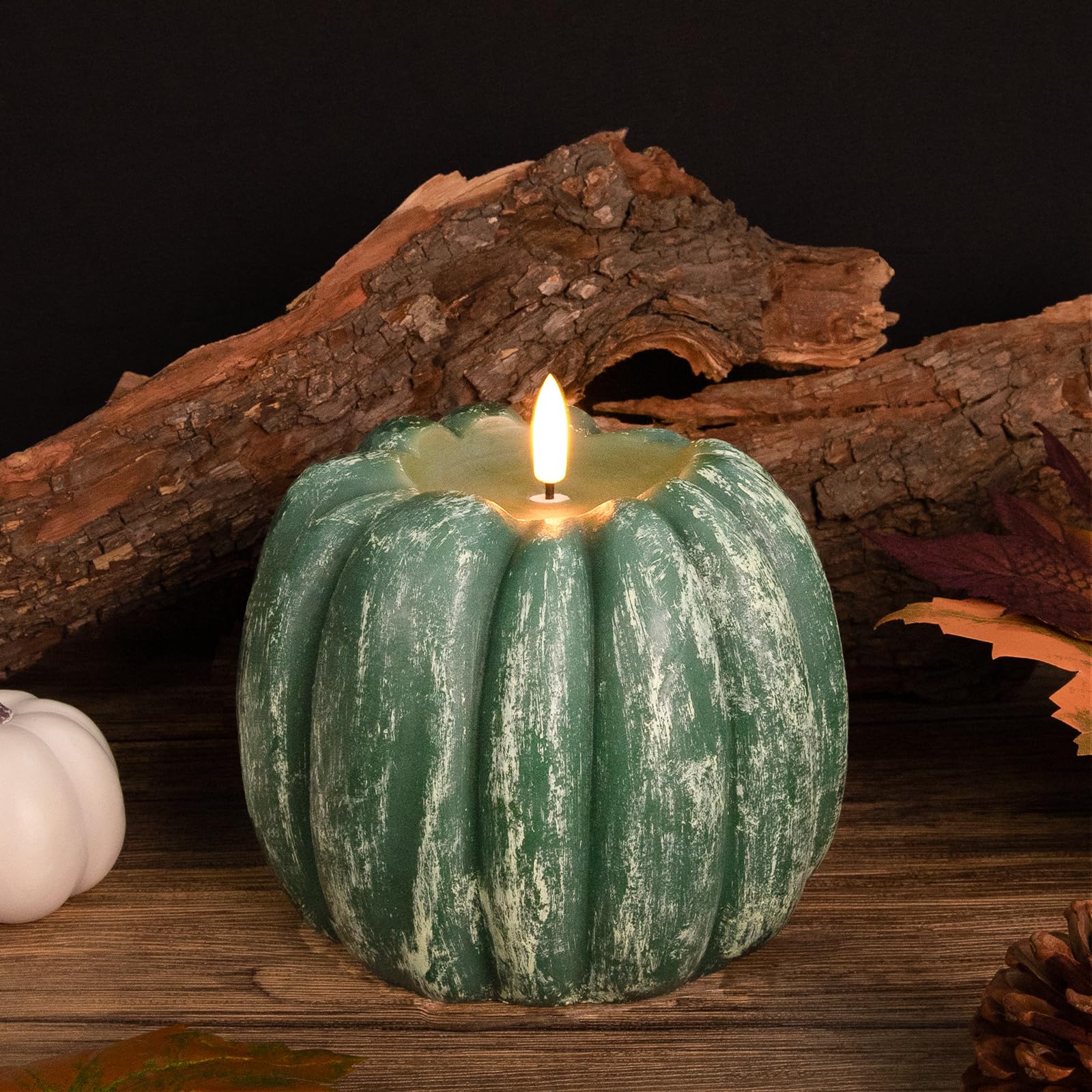 🍂Autumn Party Decorations Indoor - 🎃 Pumpkin LED Flameless Wax Candle 🕯️🍁