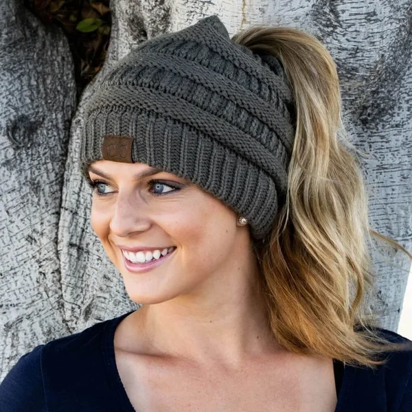HOT SALE🔥Soft Knit Ponytail Beanie
