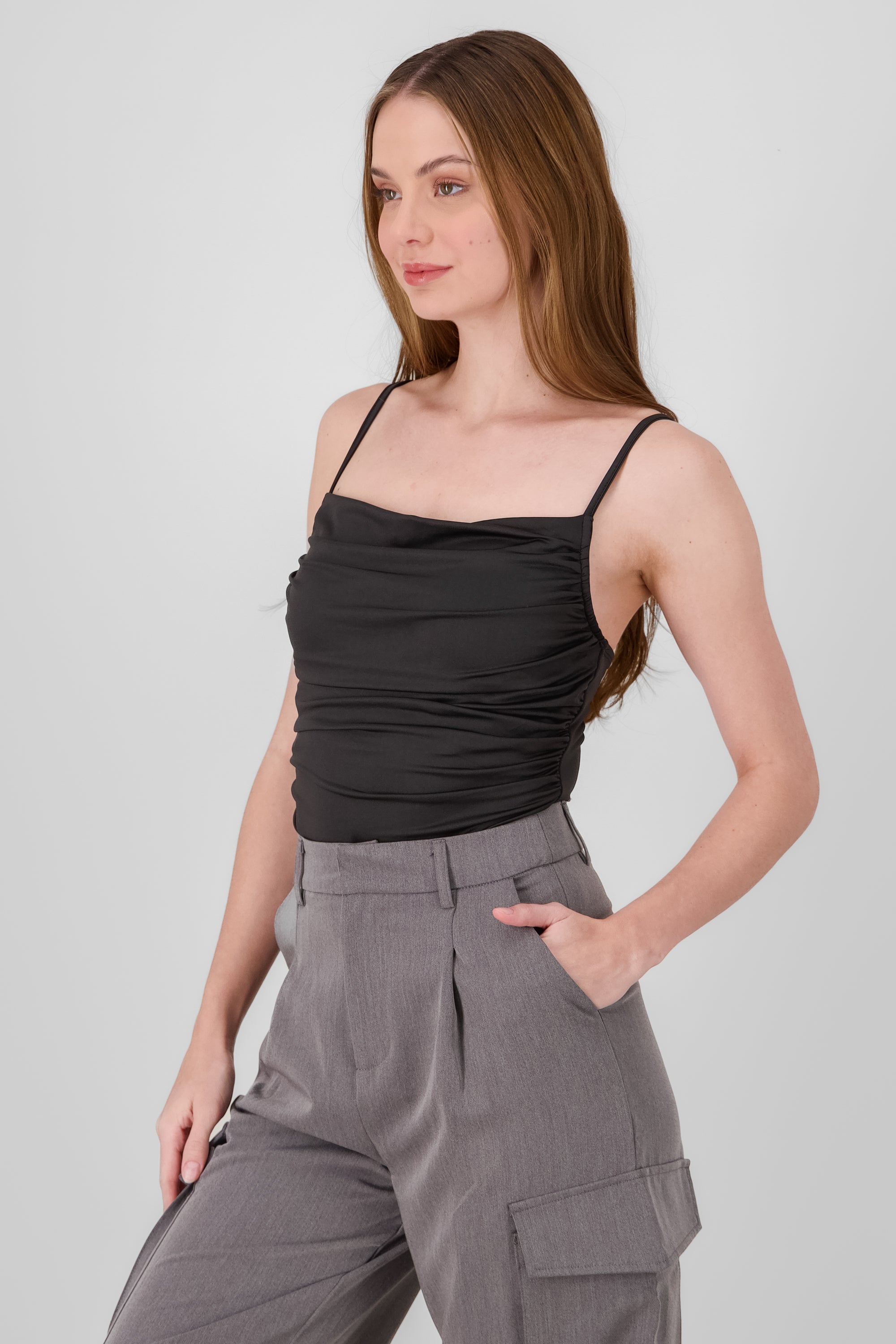 Solid Ruched Bodysuit
