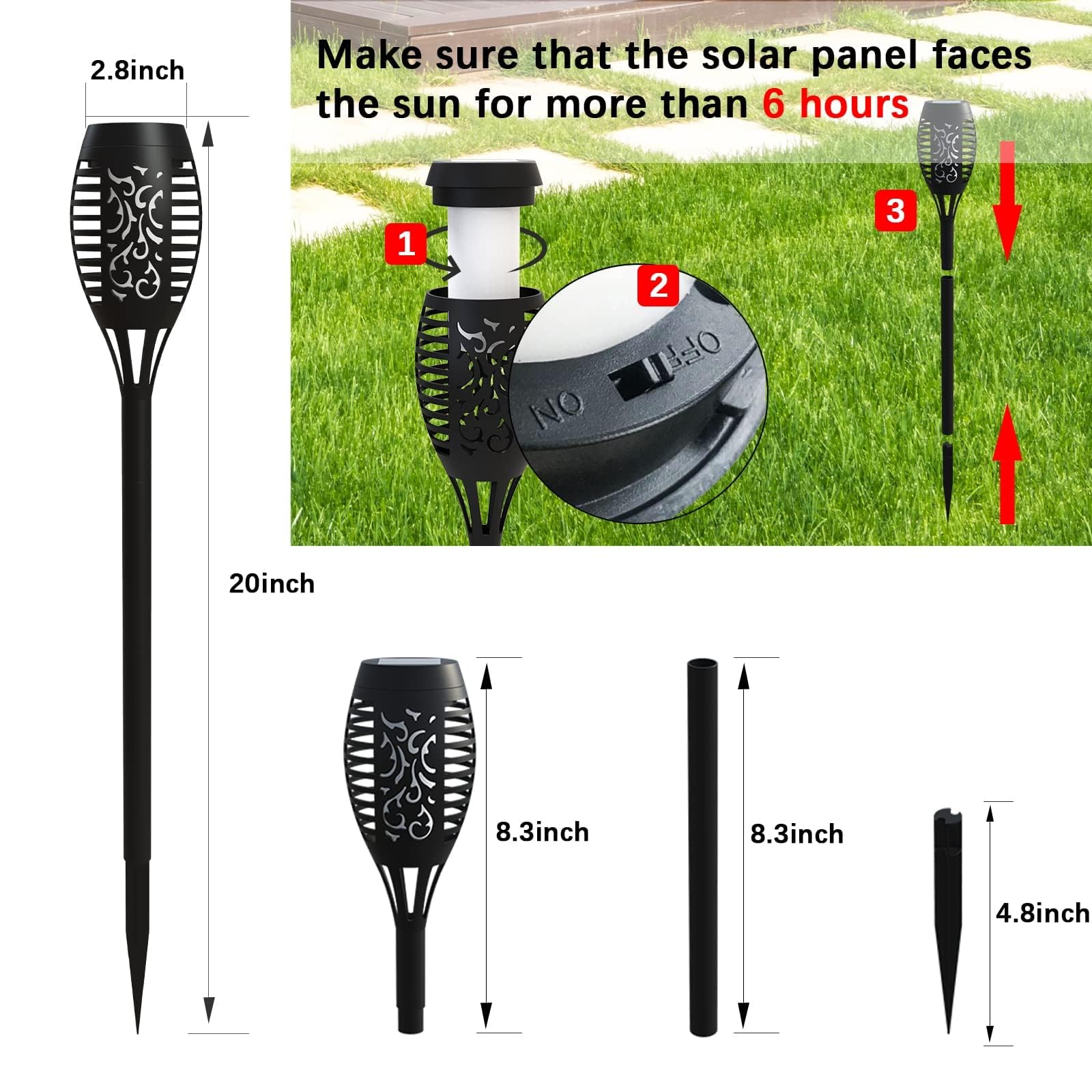 🔥ON SALE - 50% OFF🔥3 Pack Solar Torch Flickering Flame Lights