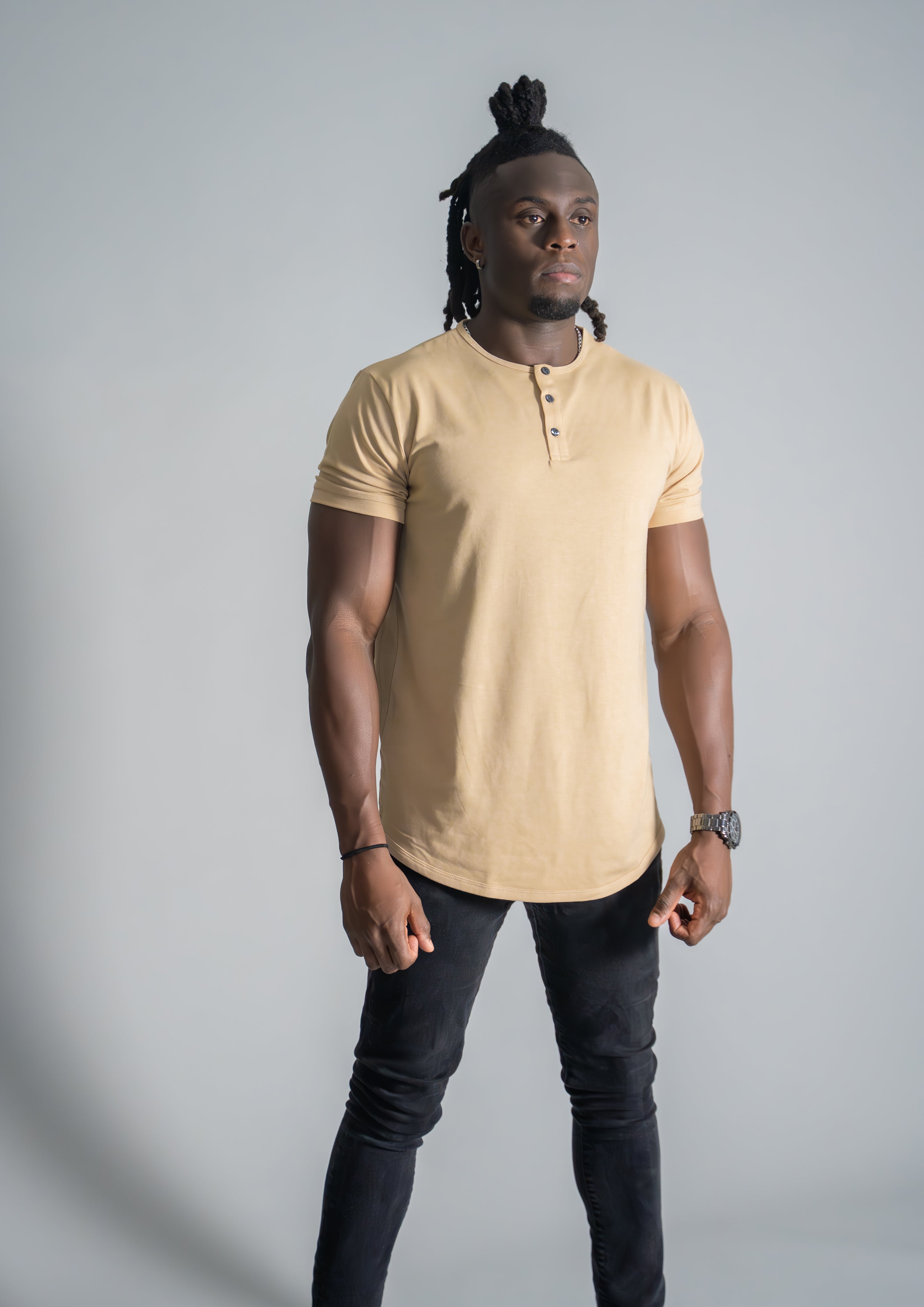 Henley Curved Hem