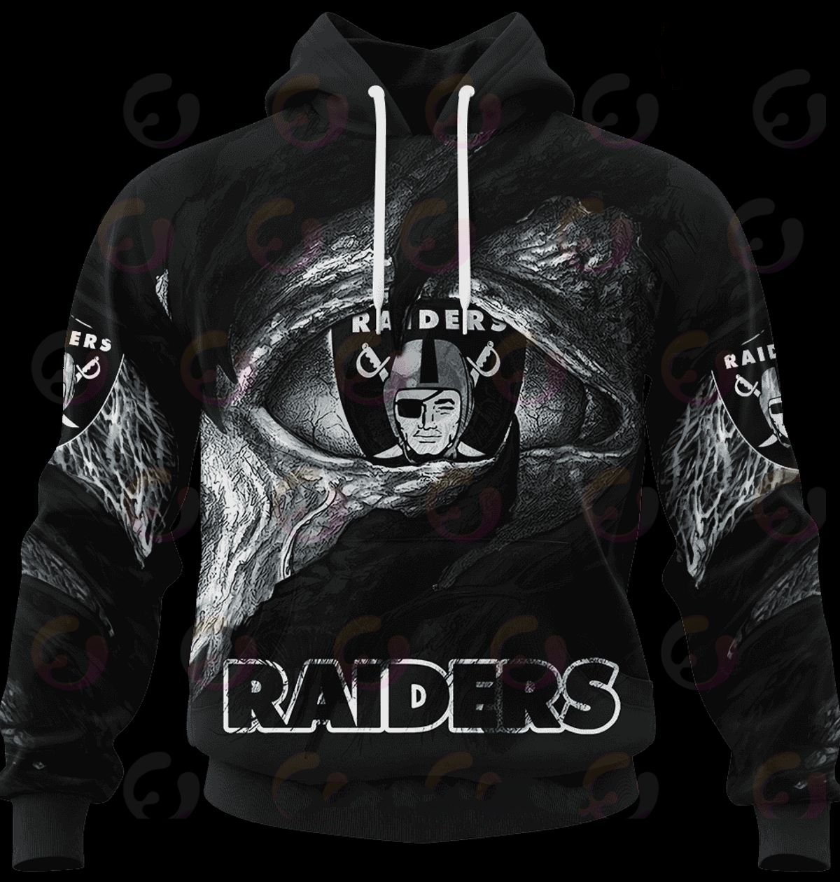 LAS VEGAS RAIDERS 3D HOODIE COMMANDERS DEMON EYES