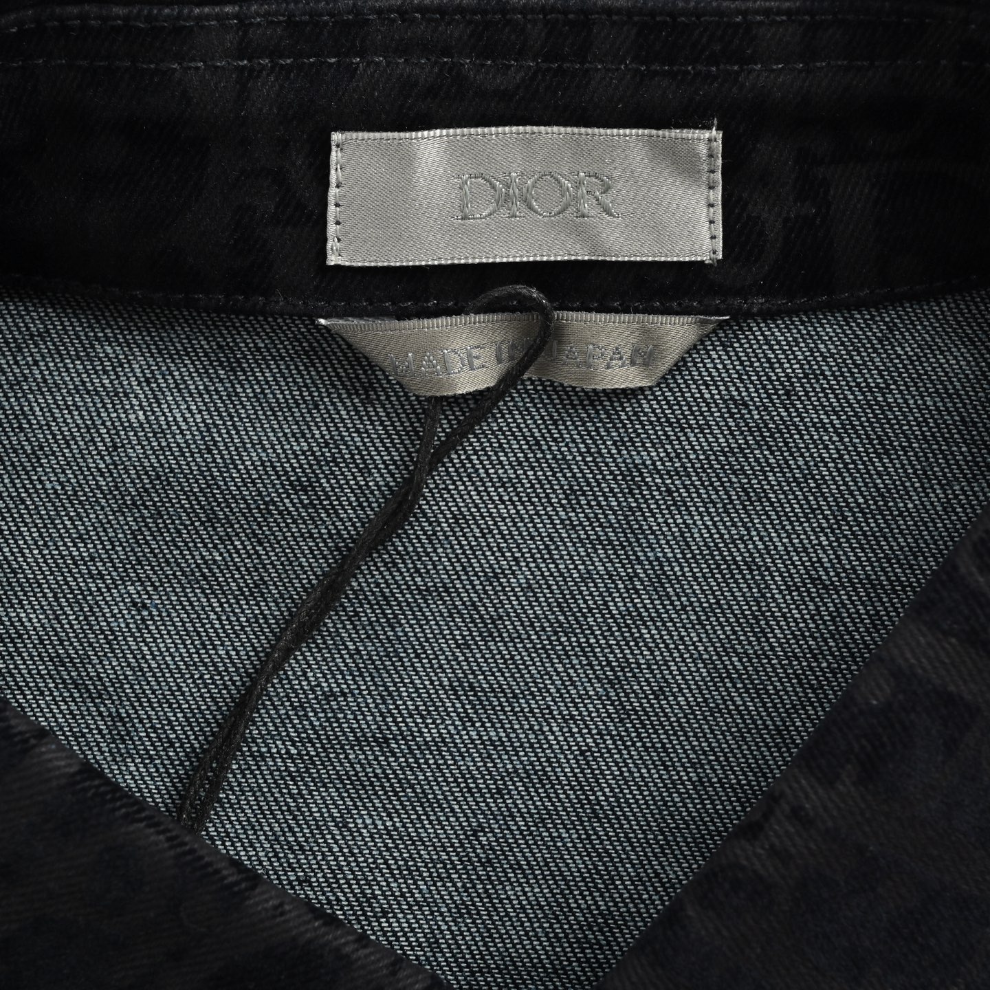 Dior 25ss Snake Year Limited Edition Flocked Monogram Embroidered Set Denim Short-Sleeved Shirt