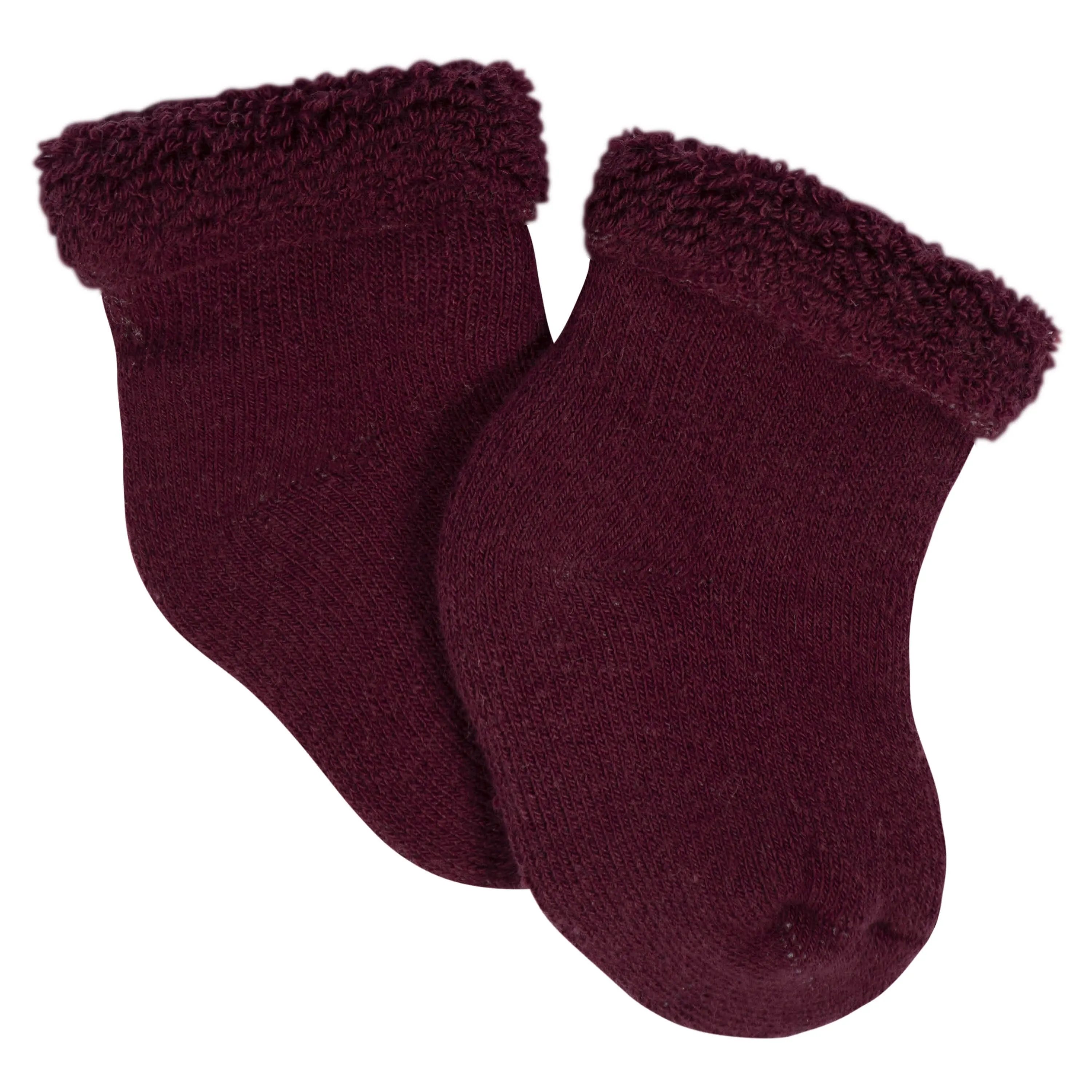 12-Pack Baby Girls Lavender Garden Terry Wiggle Proof Socks