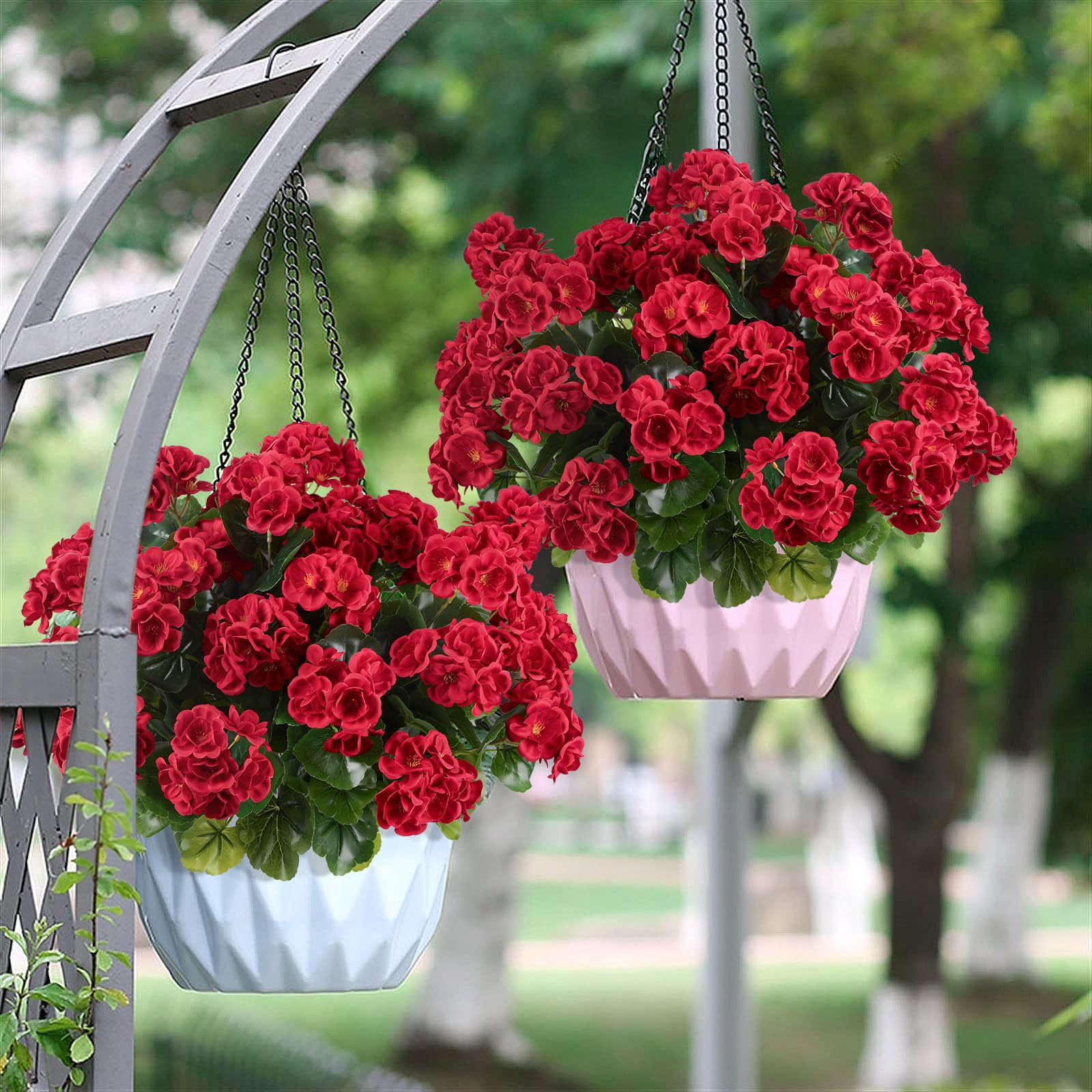 🏆Flash Sale⚡Artificial Flowers for Outdoors Decoration Silk Geranium, UV Resistant
