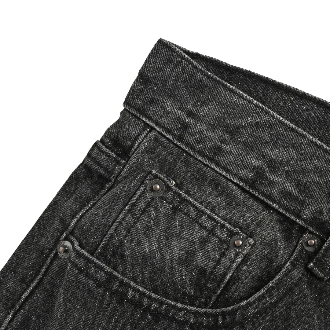 Balenciaga washed black loose wide-leg jeans