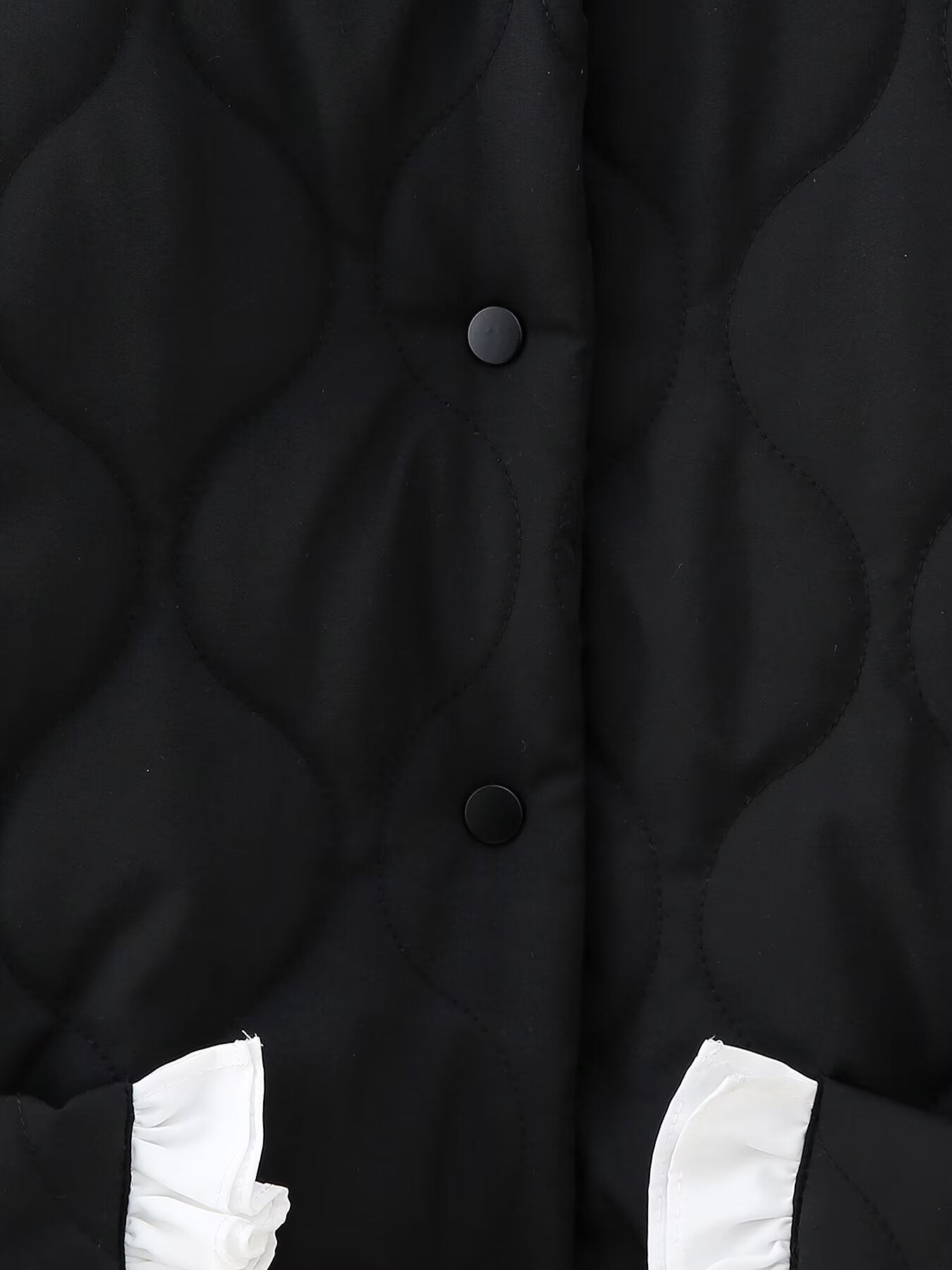 Spring Women Clothing Bowknot Pocket Decoration Stand up Collar Cotton Padded Coat