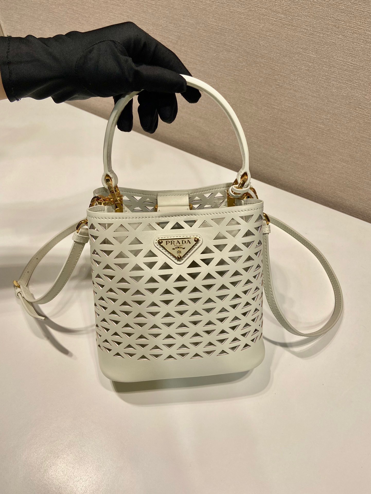 Prada hollow bucket bag 1BA217