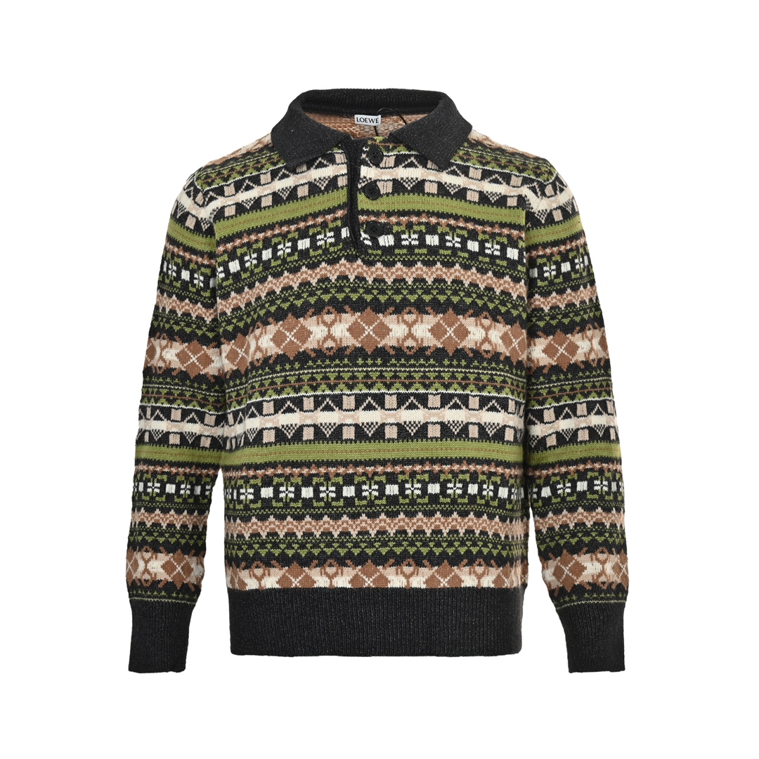 Loewe 24Fw Christmas Floral Lapel Sweater