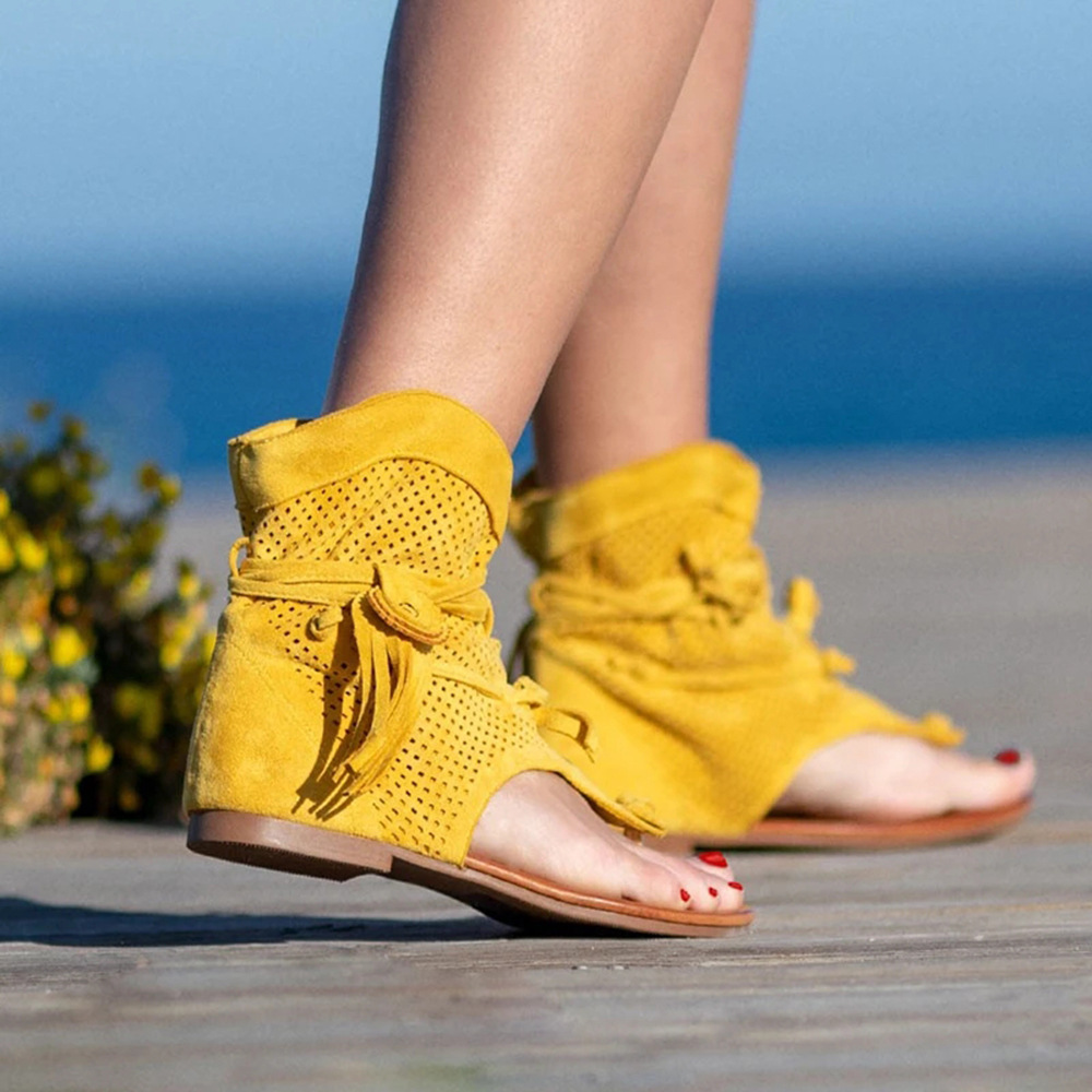 ❤️Mother's Day Sale 50% OFF❤️Women's BohemianFringed Toe Flat Sandals