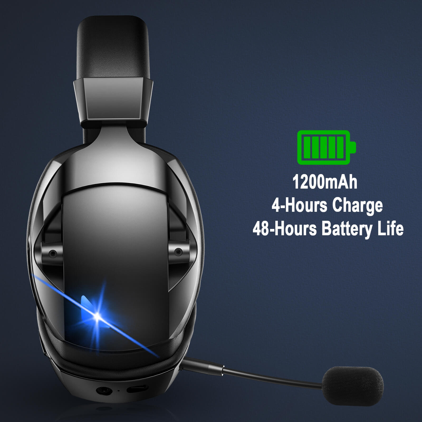 Wireless Gaming Headset With Noise Cancelling Microphone, 2.4G & Wireless Dual Mode Gaming Headphones, Wireless Headset Suitable For PC, PS4, PS5, Smart Phone, Mac, Laptop