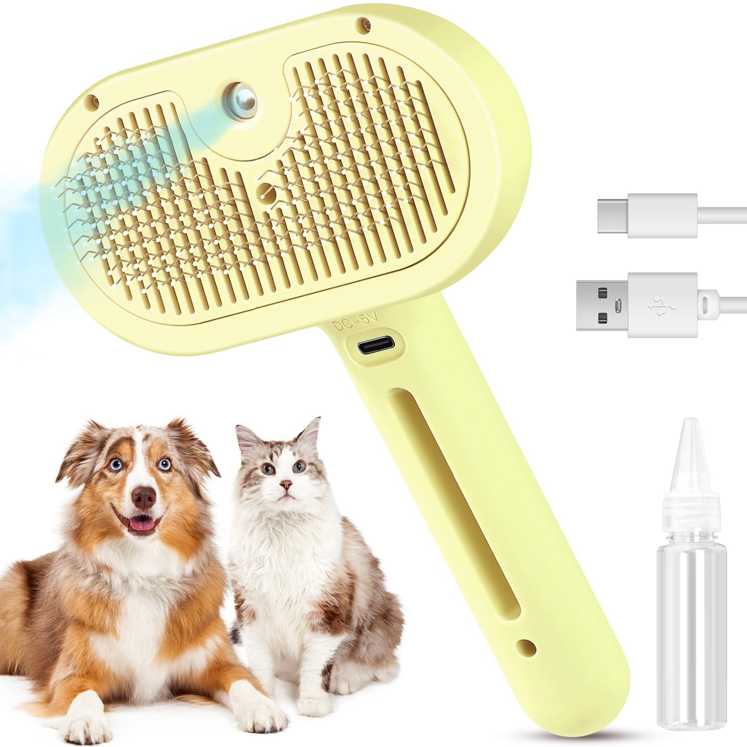 Cat Brush for Shedding, Pet Hair Removal Brush for Short & Long Hair Cats & Dogs