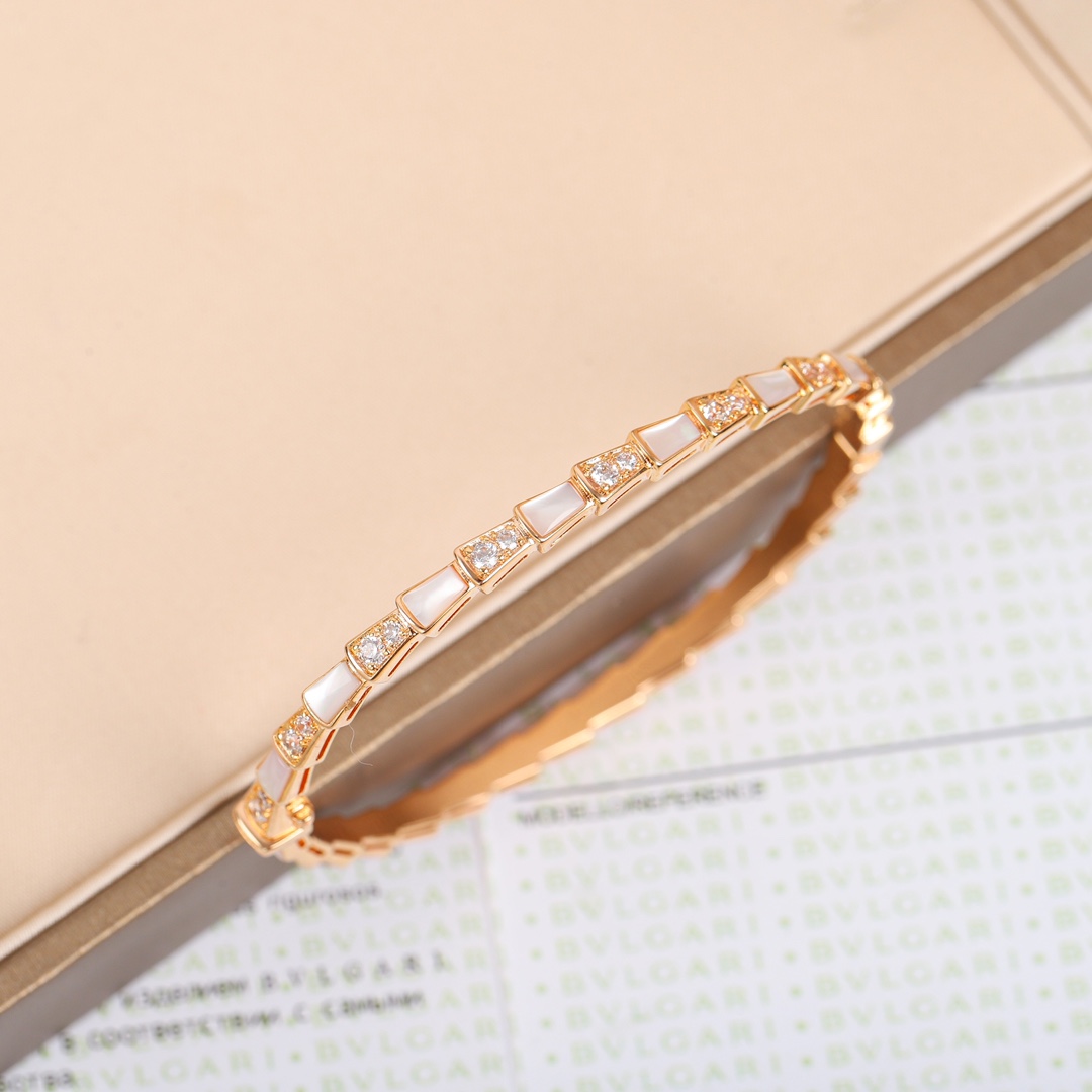 Bulgari Serpenti Viper Mother-of-Pearl Snake Bracelet