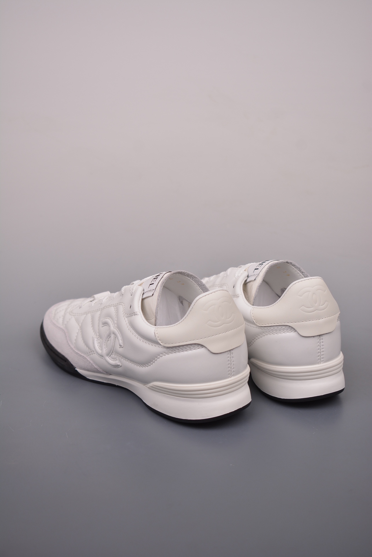 Chanel A23 CC Quilted Trainers Sneaker White