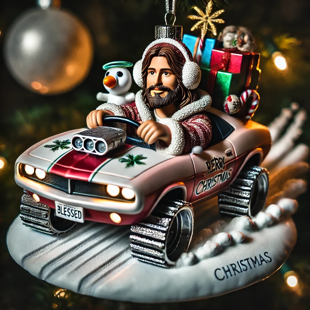 Driving Jesus Ornament