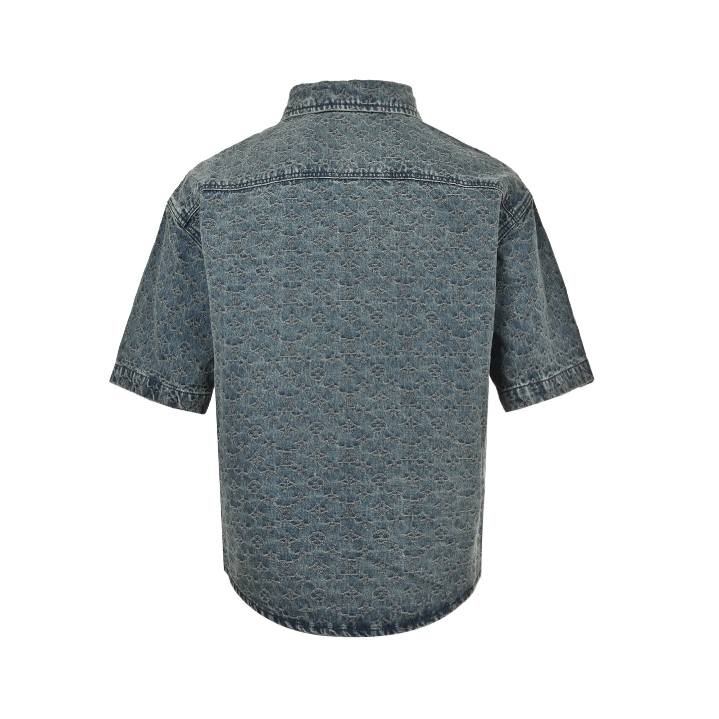 Louis Vuitton 25ss all-over monogram jacquard suit denim short-sleeved shirt