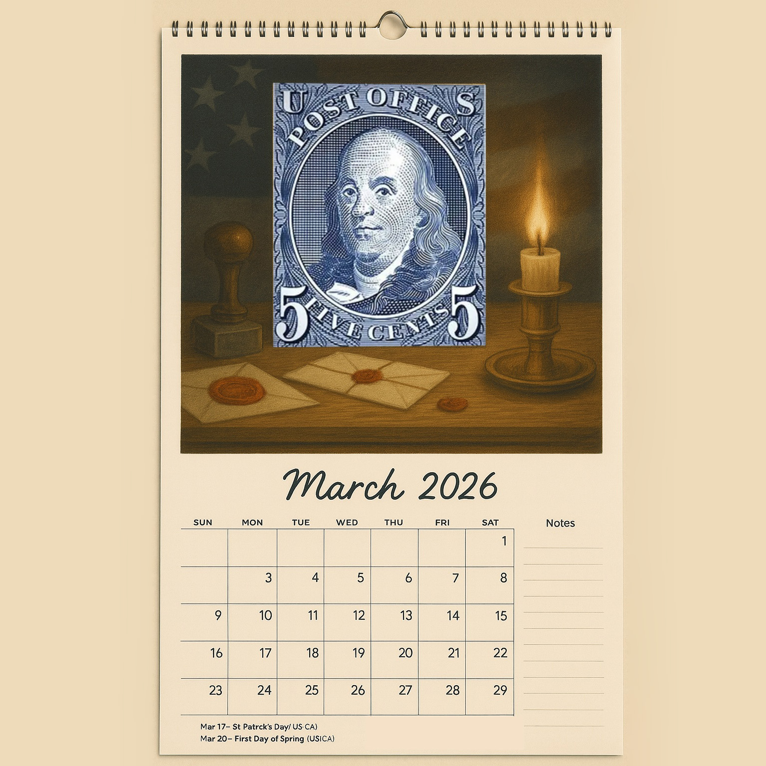 USPS 250th Anniversary 2026 Calendar