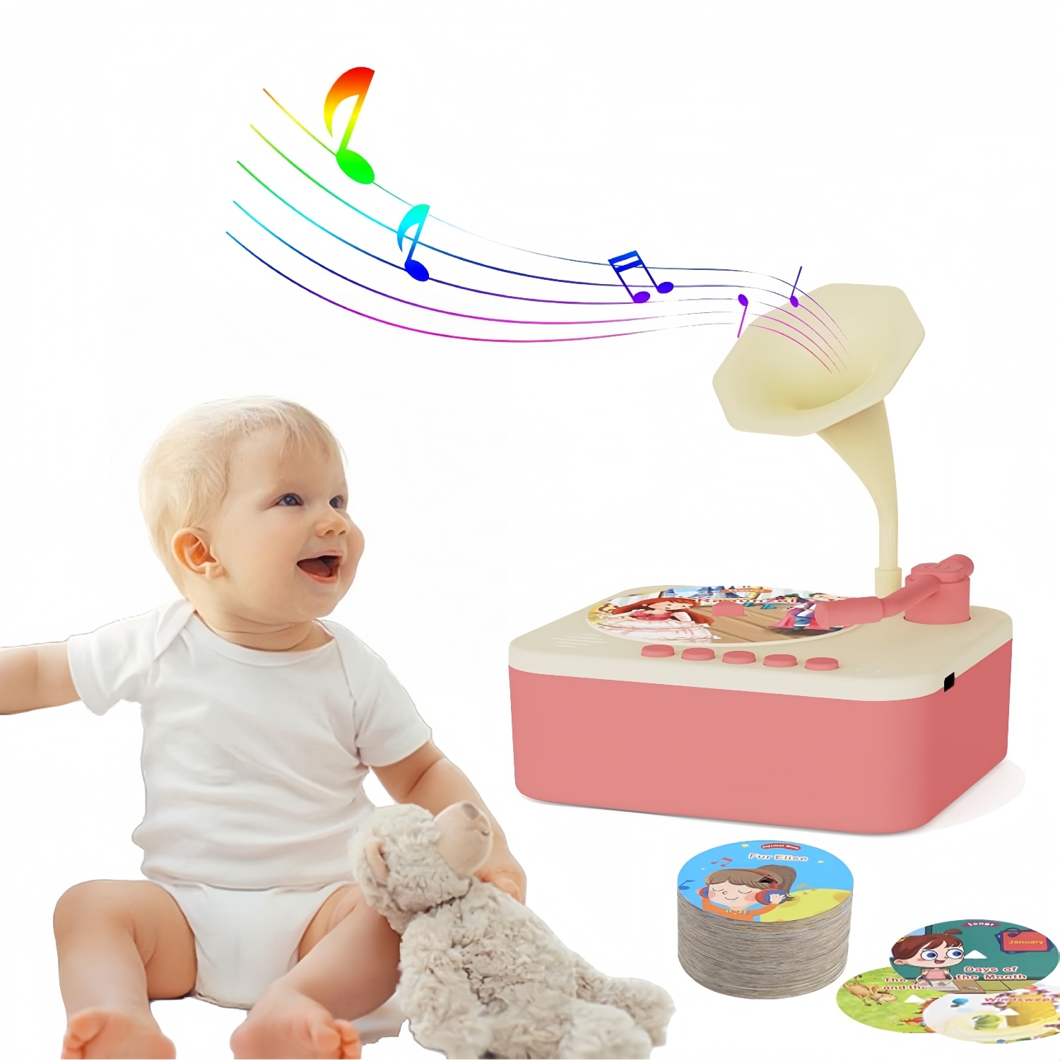 🏆Flash Sale⚡Kids Phonograph with 96 Cards