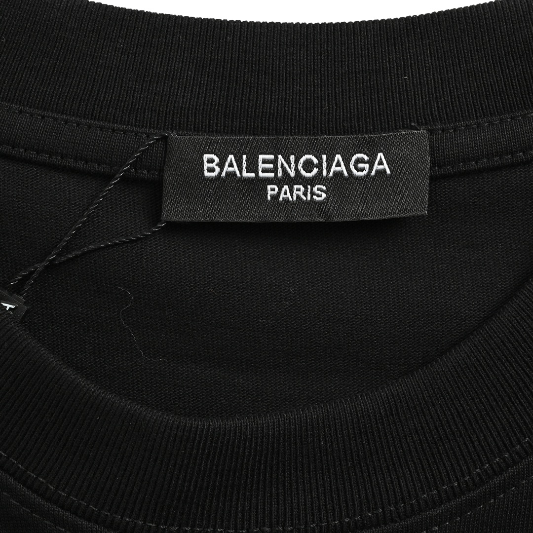 Balenciaga 24ss square 3 logo print short sleeves