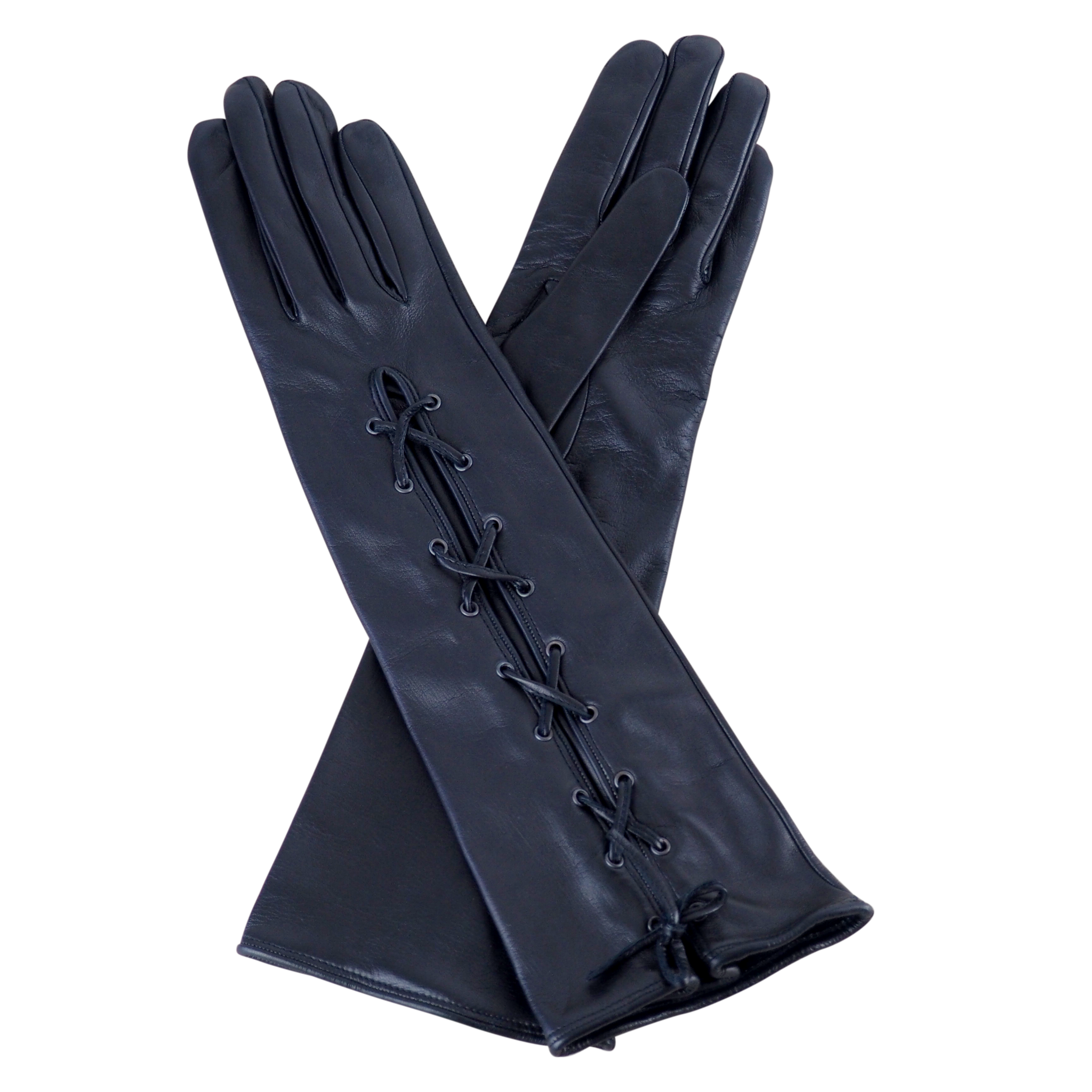 Alana | Long Leather Glove with Lacing