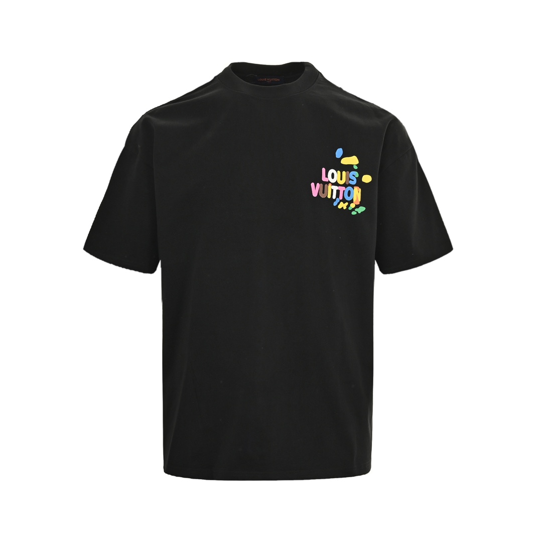 Louis Vuitton 24ss rainbow logo 3D foam print short sleeves