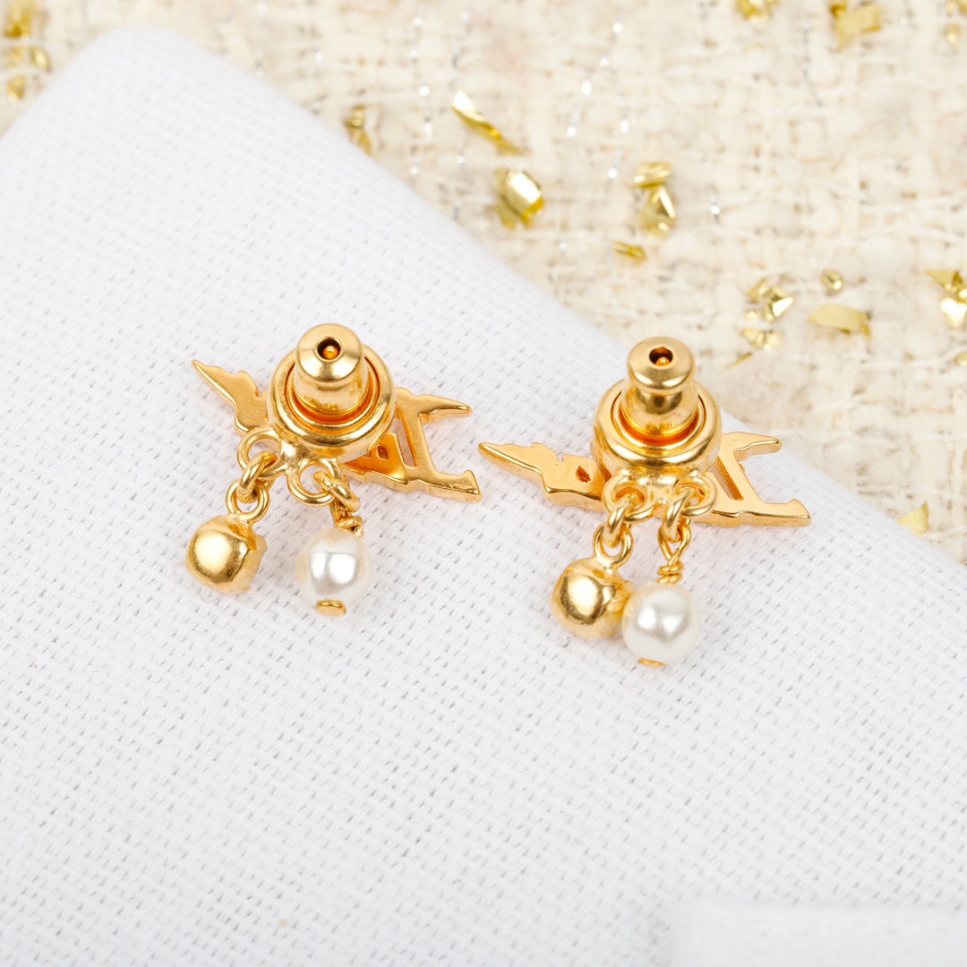 Dior letter earrings