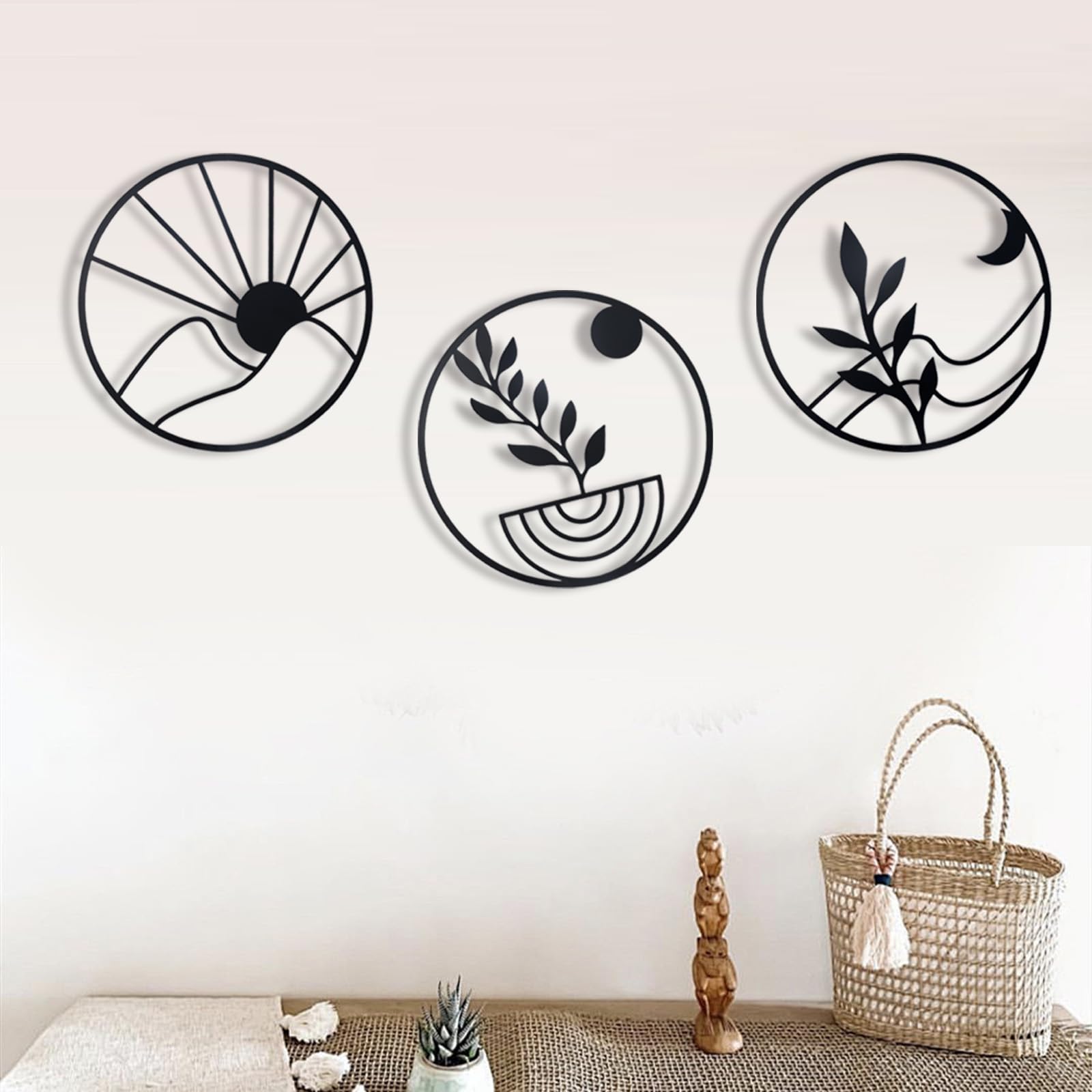 Elegant Metal Floral Wall Decor Set (3 Pieces)