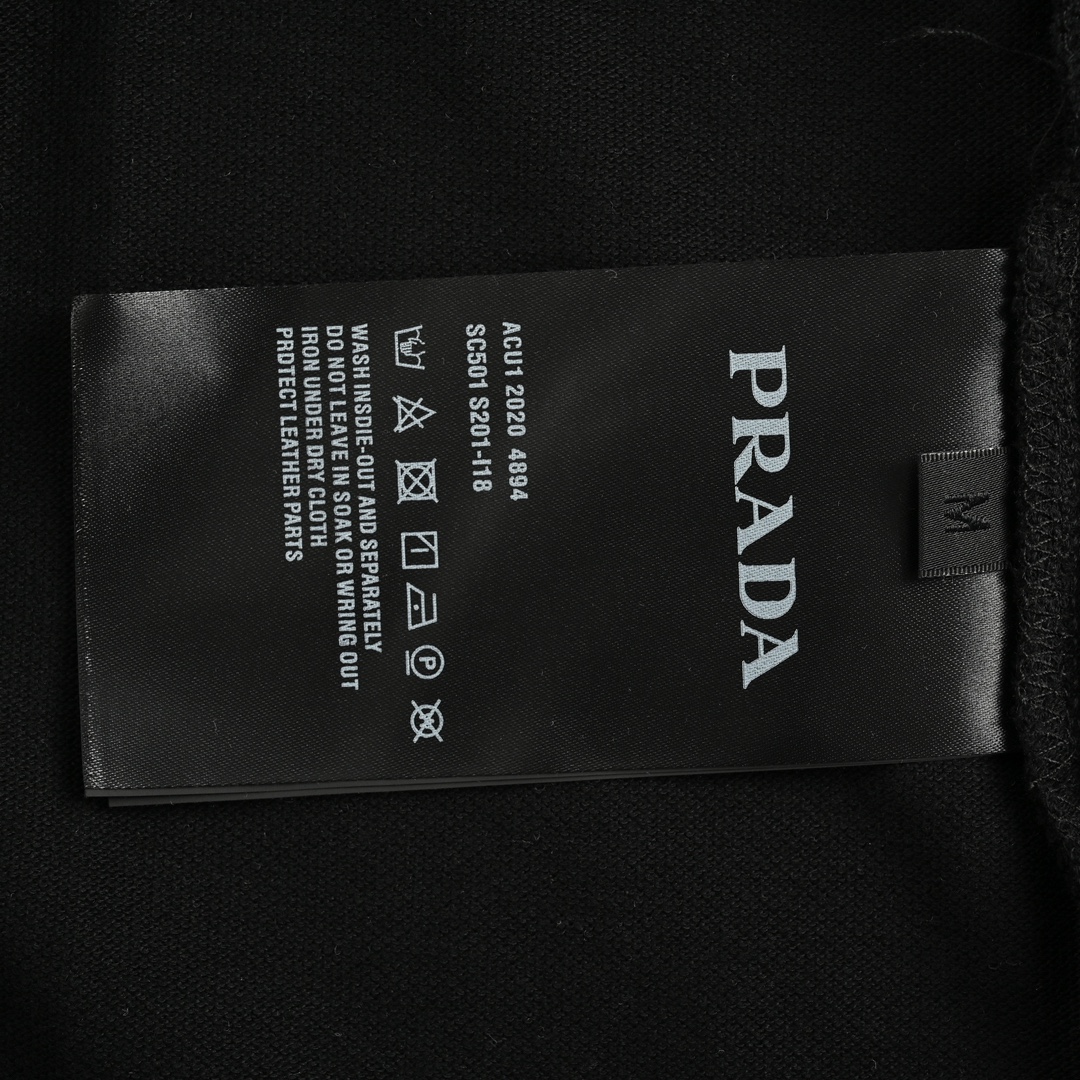 Prada 24ss red trim nylon pocket polo short sleeve
