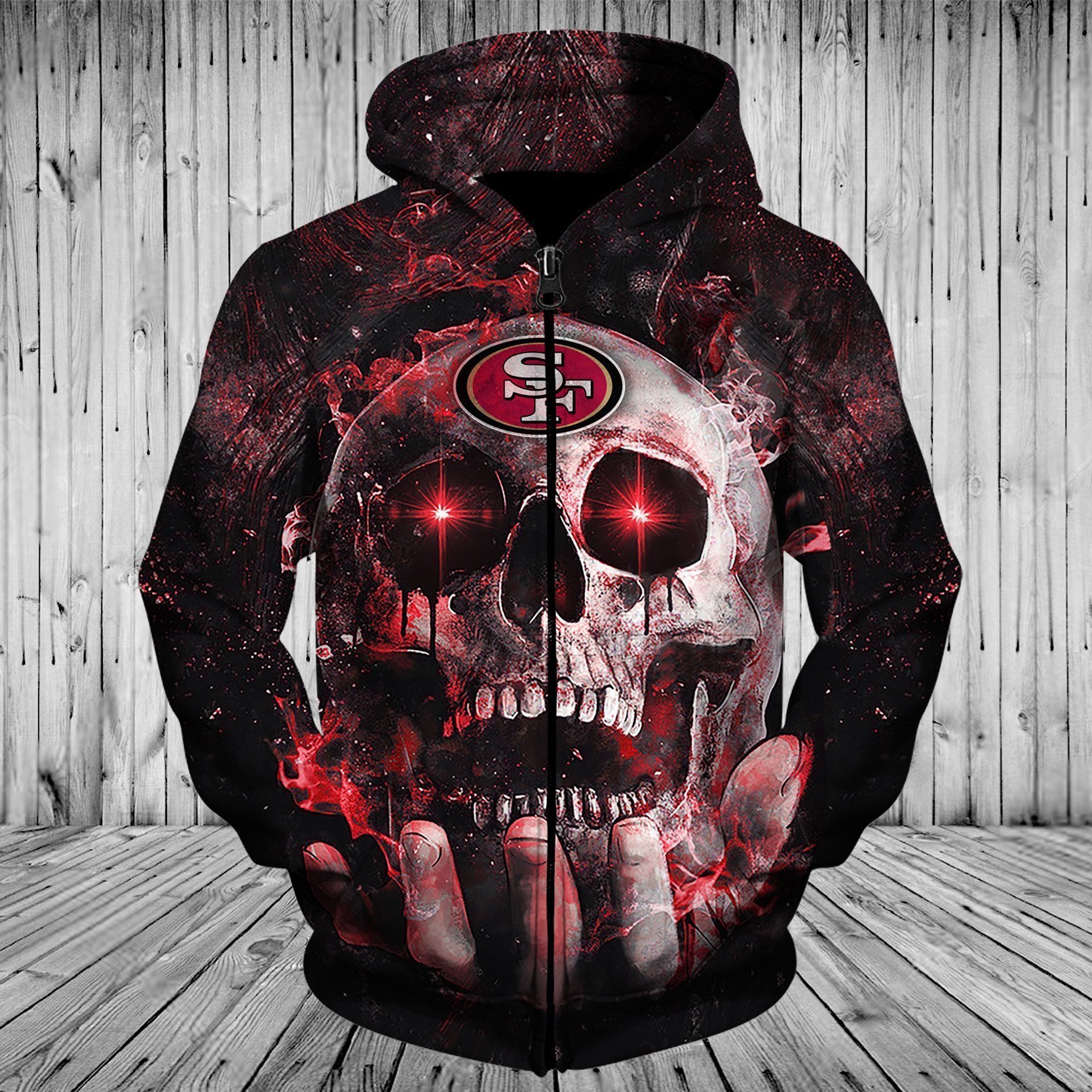 49ERS HOODIE 3D SKULL 69
