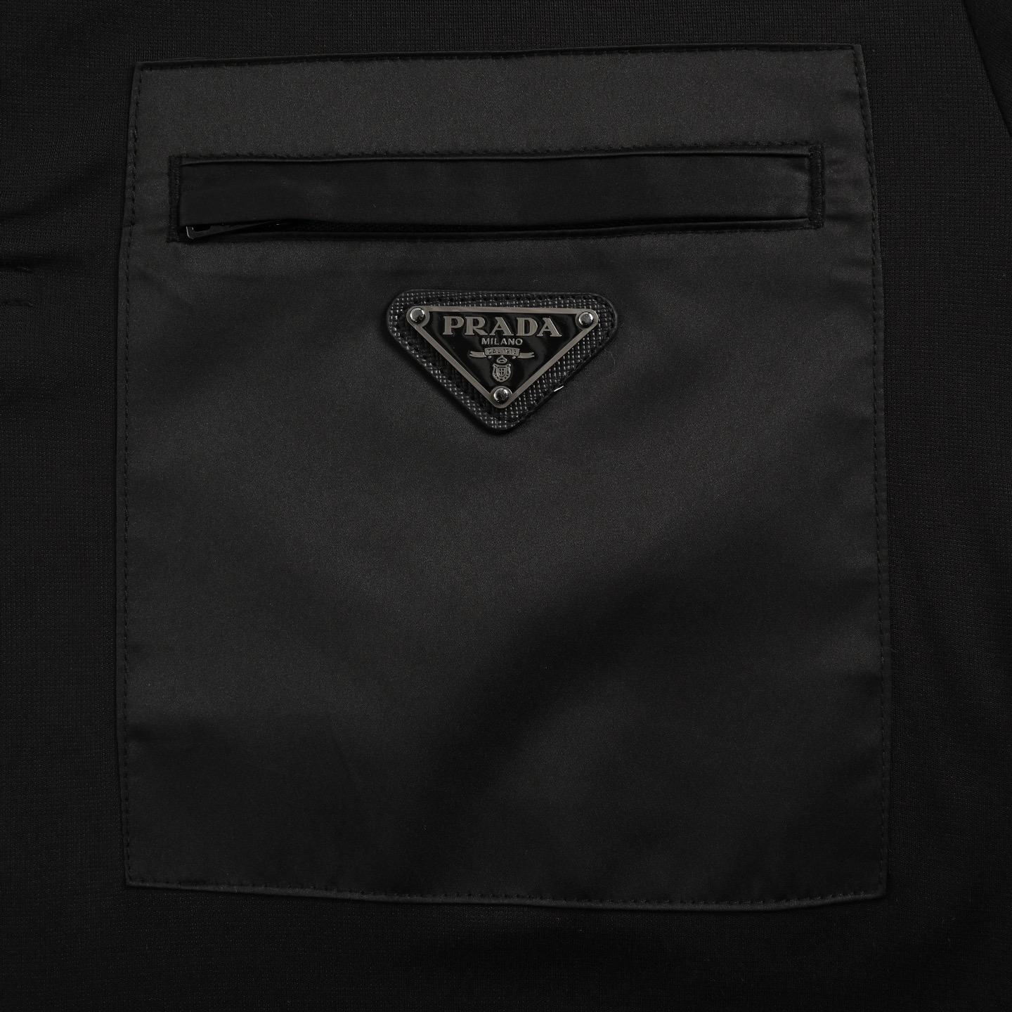 Prada 25ss triangle logo nylon pocket patchwork Polo short sleeve