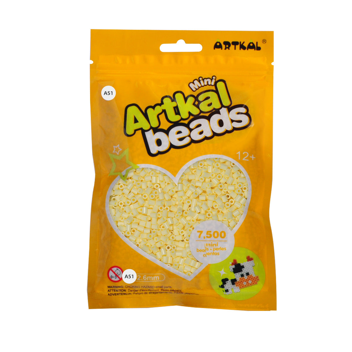 (A51-A100) A-2.6mm 7500P single pack mini artkal beads