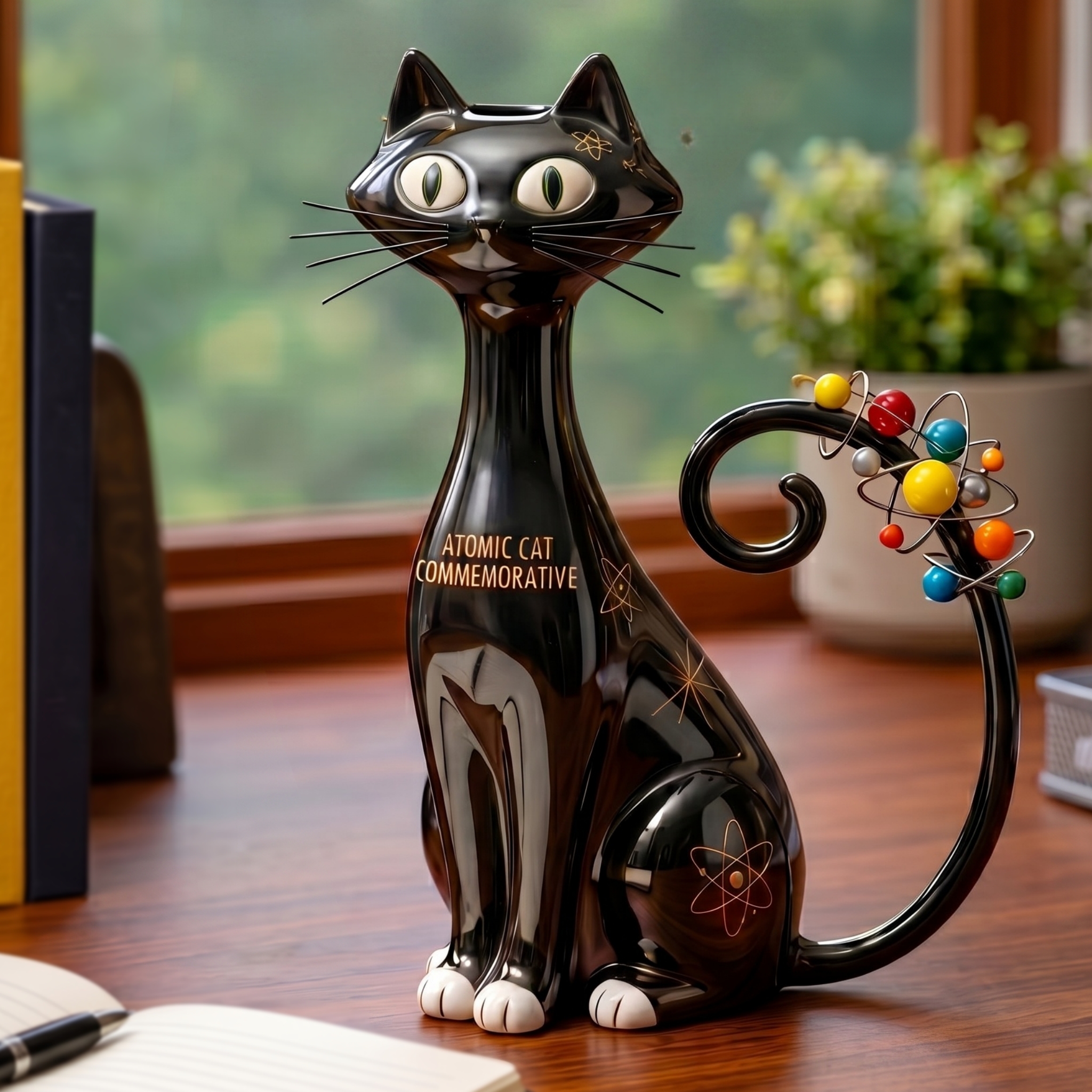 🐈 Atomic Cat: Retro Future Planter – Mid-Century Icon 🌌